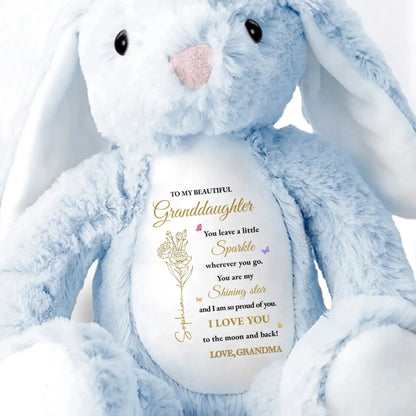 To My Beautiful Granddaughter You Leave A Little Sparkle Wherever You Go - Personalized Stuffed Bunny - Gift for Granddaughter, Grandchildren  Ezcustomize