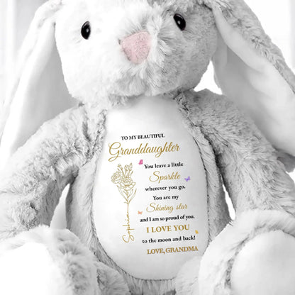 To My Beautiful Granddaughter You Leave A Little Sparkle Wherever You Go - Personalized Stuffed Bunny - Gift for Granddaughter, Grandchildren  Ezcustomize