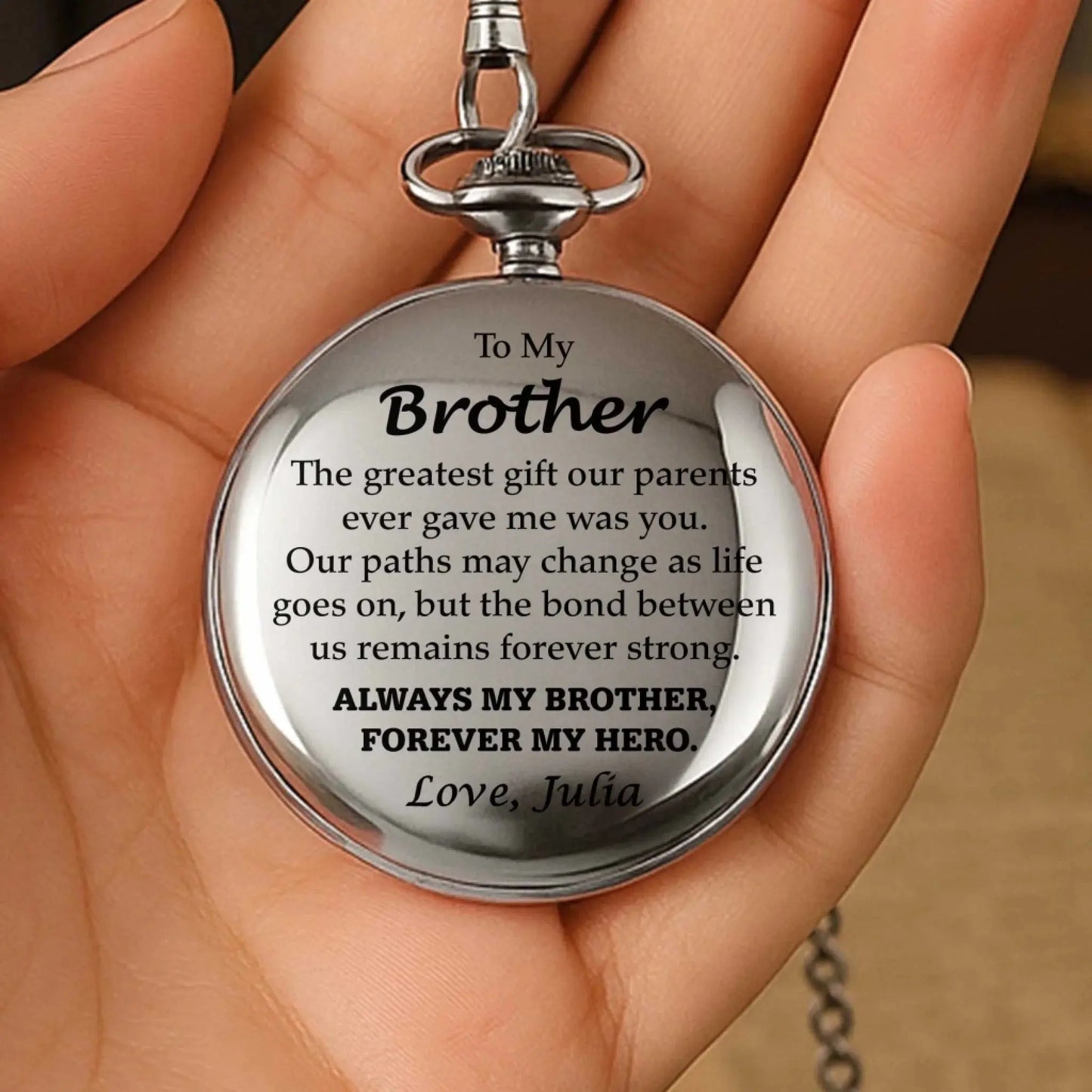 To My Brother - Personalized Pocket Watch – Meaningful Gift for Brother  Ezcustomize