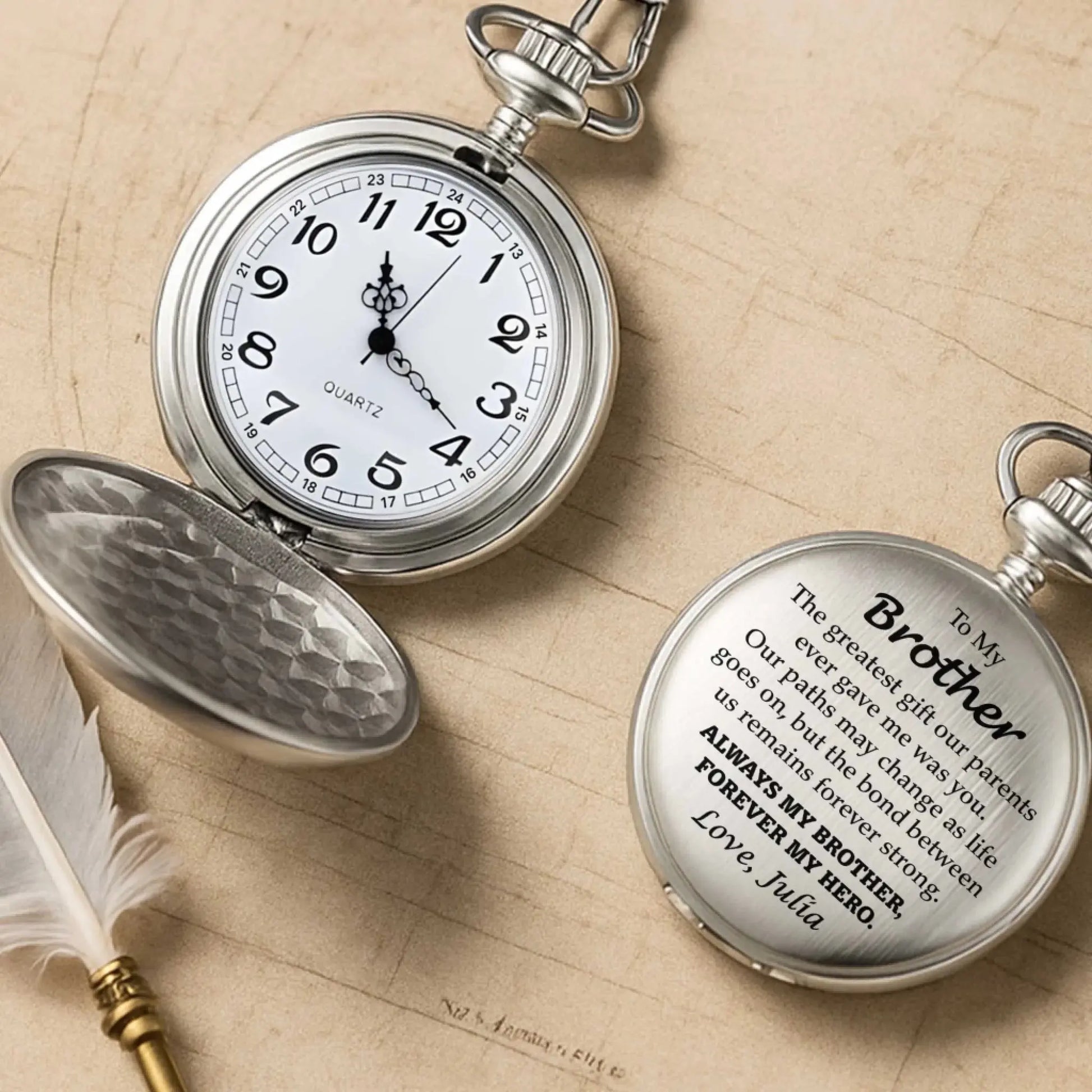To My Brother - Personalized Pocket Watch – Meaningful Gift for Brother  Ezcustomize