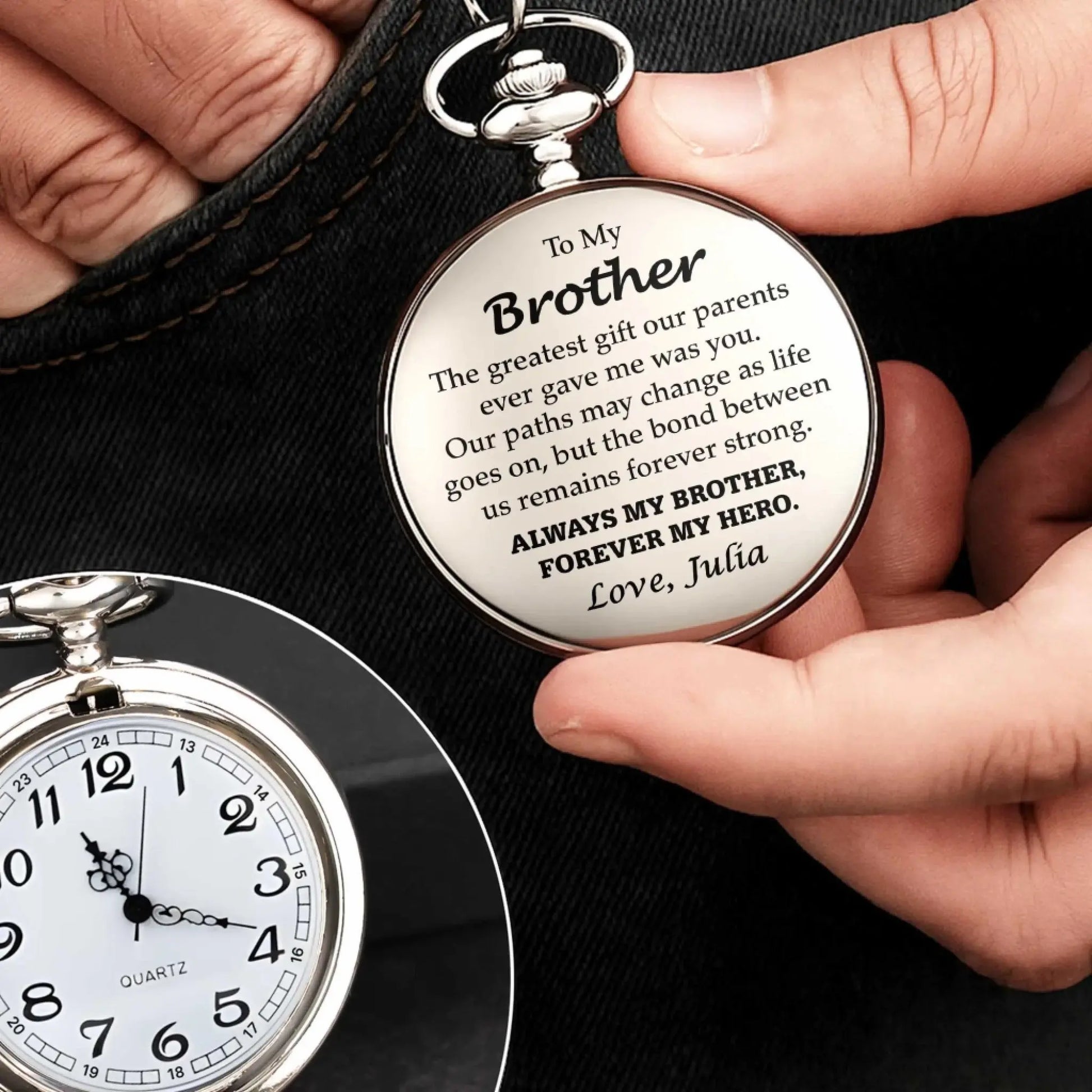 To My Brother - Personalized Pocket Watch – Meaningful Gift for Brother  Ezcustomize