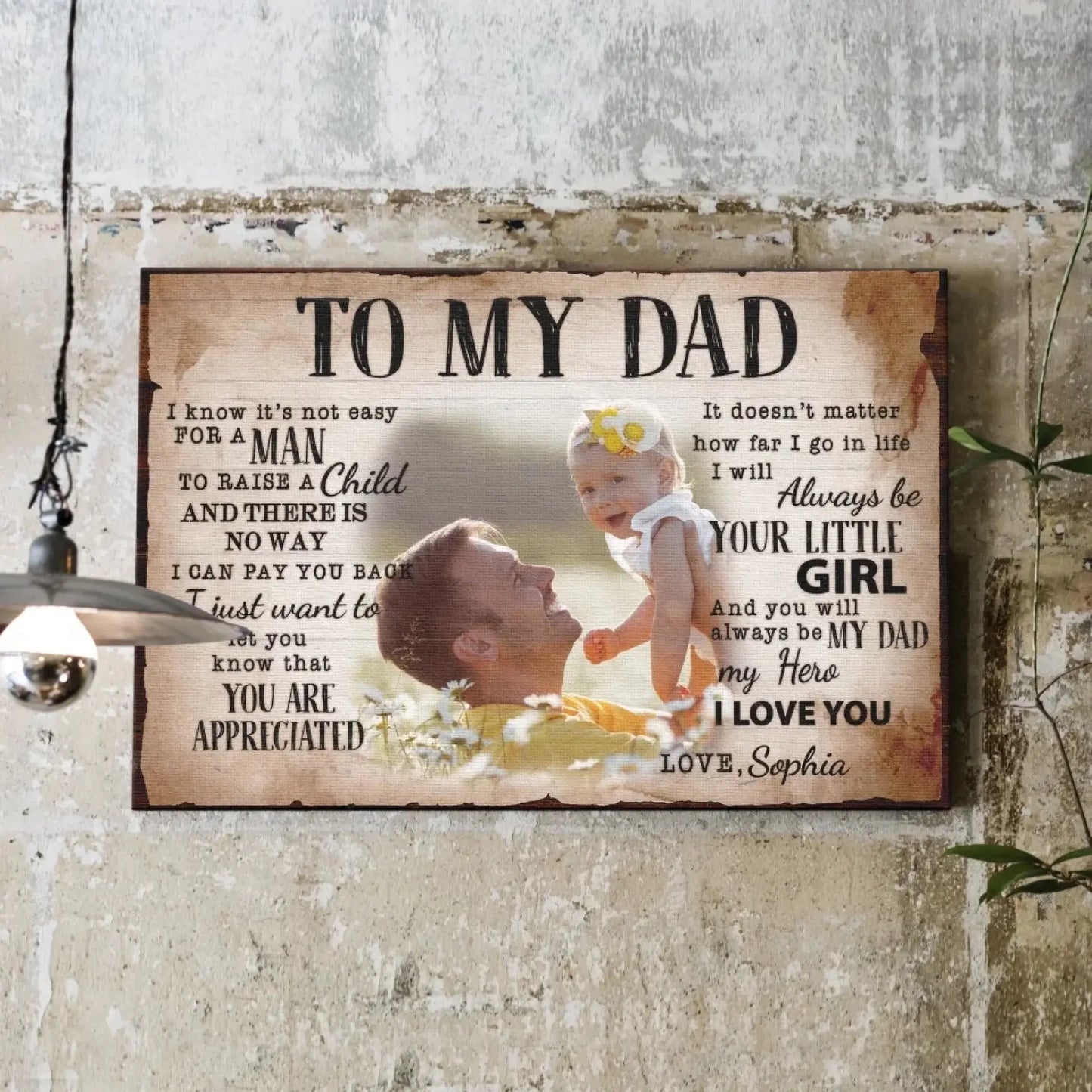 To My Dad - Personalized Poster/Canvas Prints - Custom Photo & Name, Special Gift for Dad, Father’s Day & Birthday  Ezcustomize