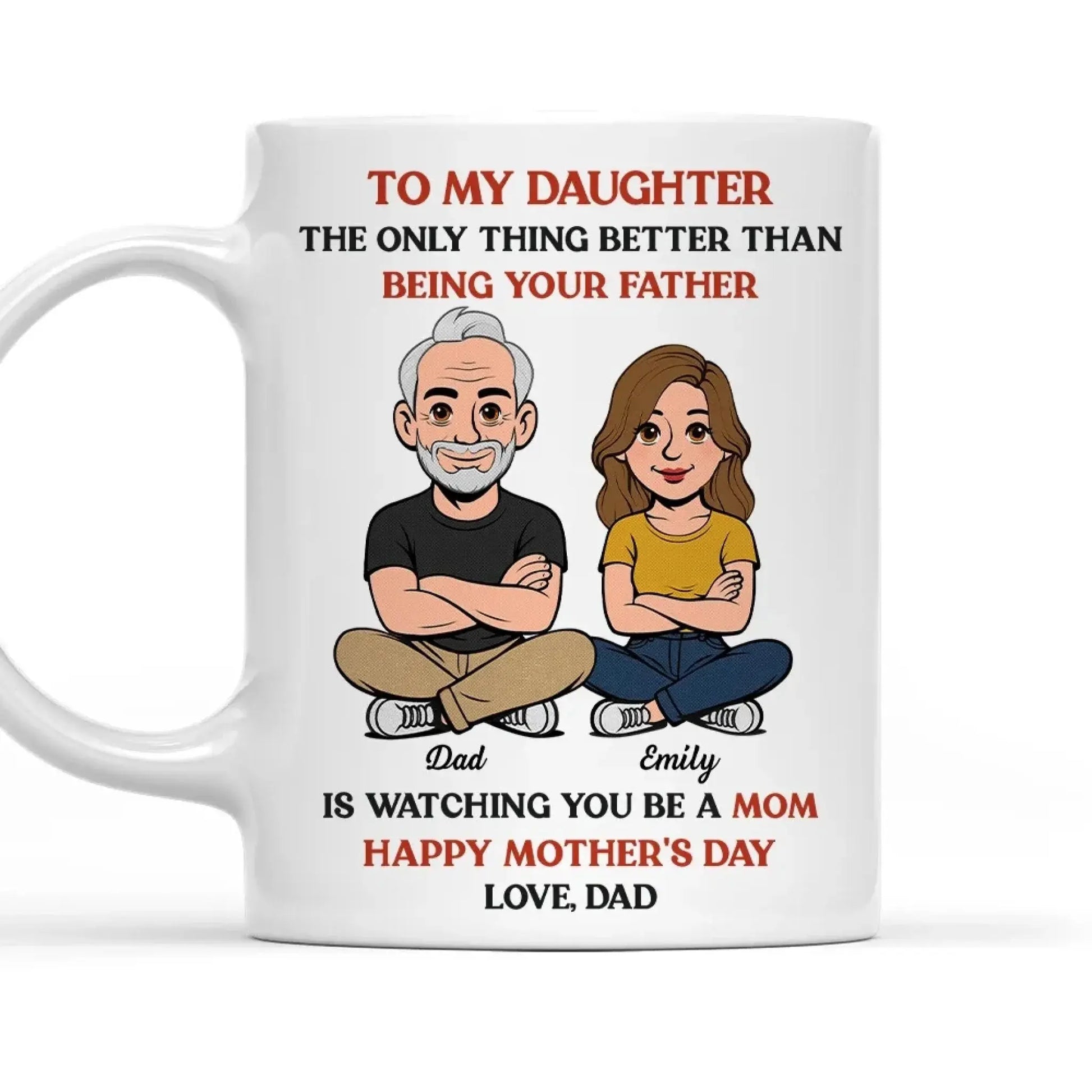 To My Daughter From Dad Retro Style - Personalized Custom Coffee Mug - Gift For Daughter  Ezcustomize