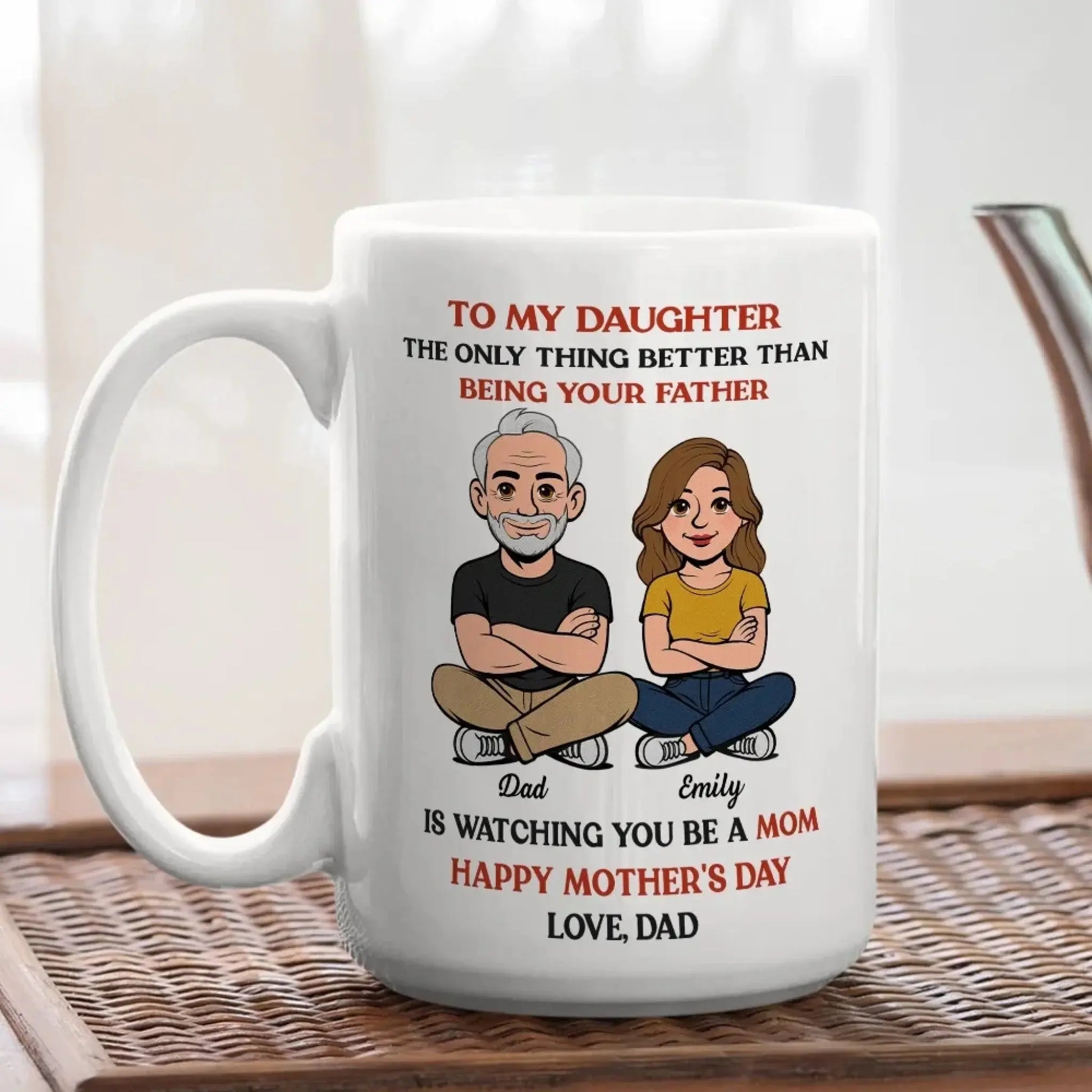 To My Daughter From Dad Retro Style - Personalized Custom Coffee Mug - Gift For Daughter  Ezcustomize