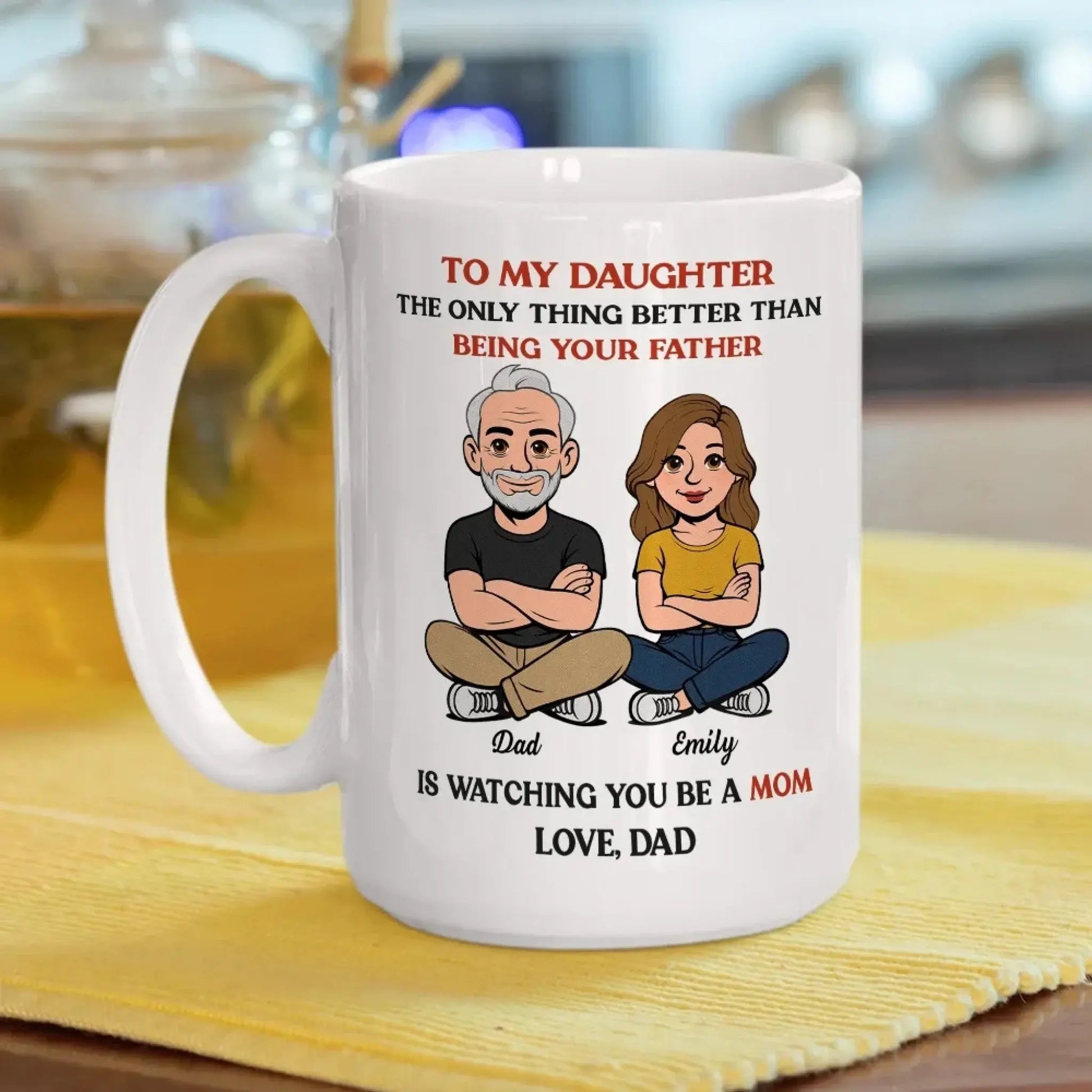 To My Daughter From Dad Retro Style - Personalized Custom Coffee Mug - Gift For Daughter  Ezcustomize