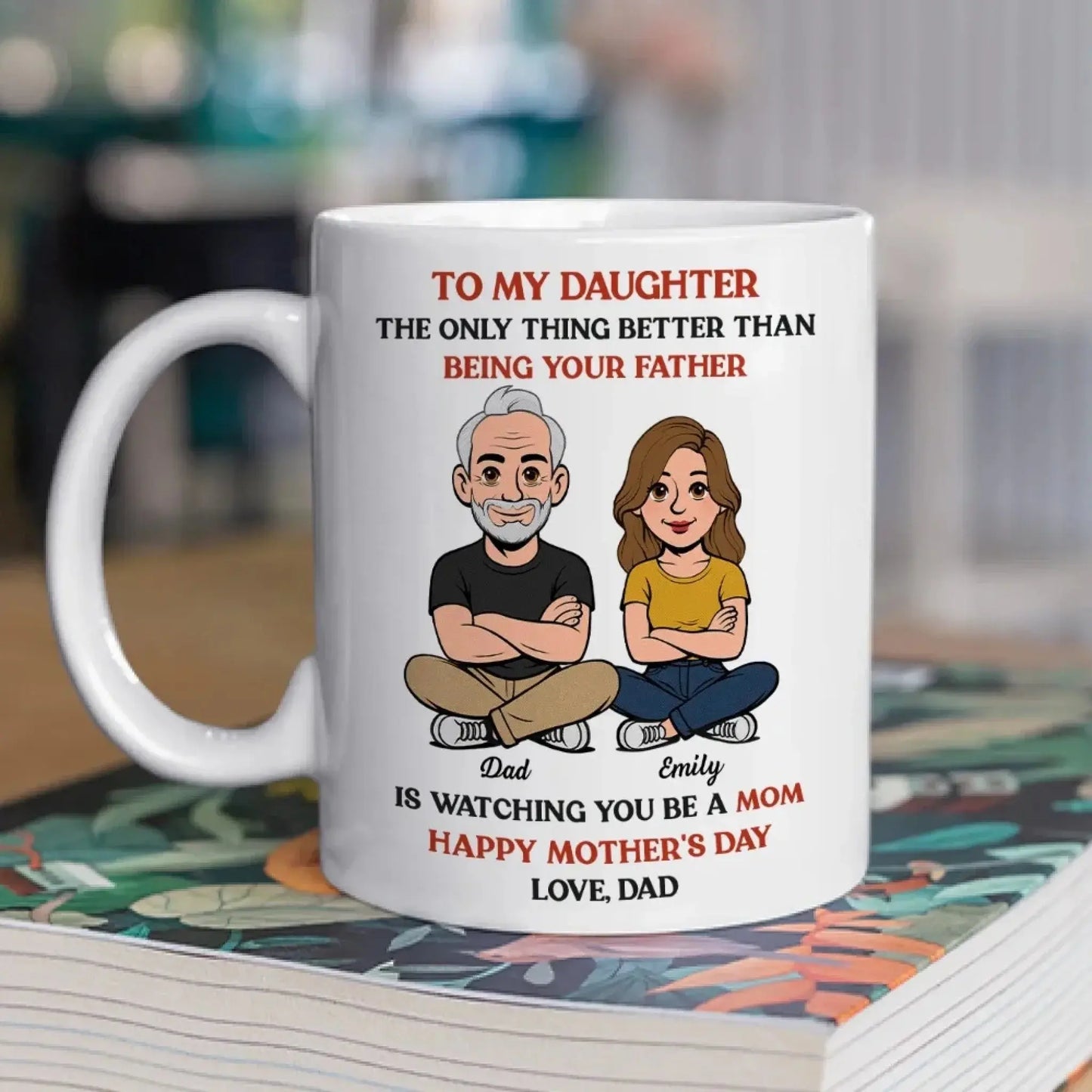To My Daughter From Dad Retro Style - Personalized Custom Coffee Mug - Gift For Daughter  Ezcustomize