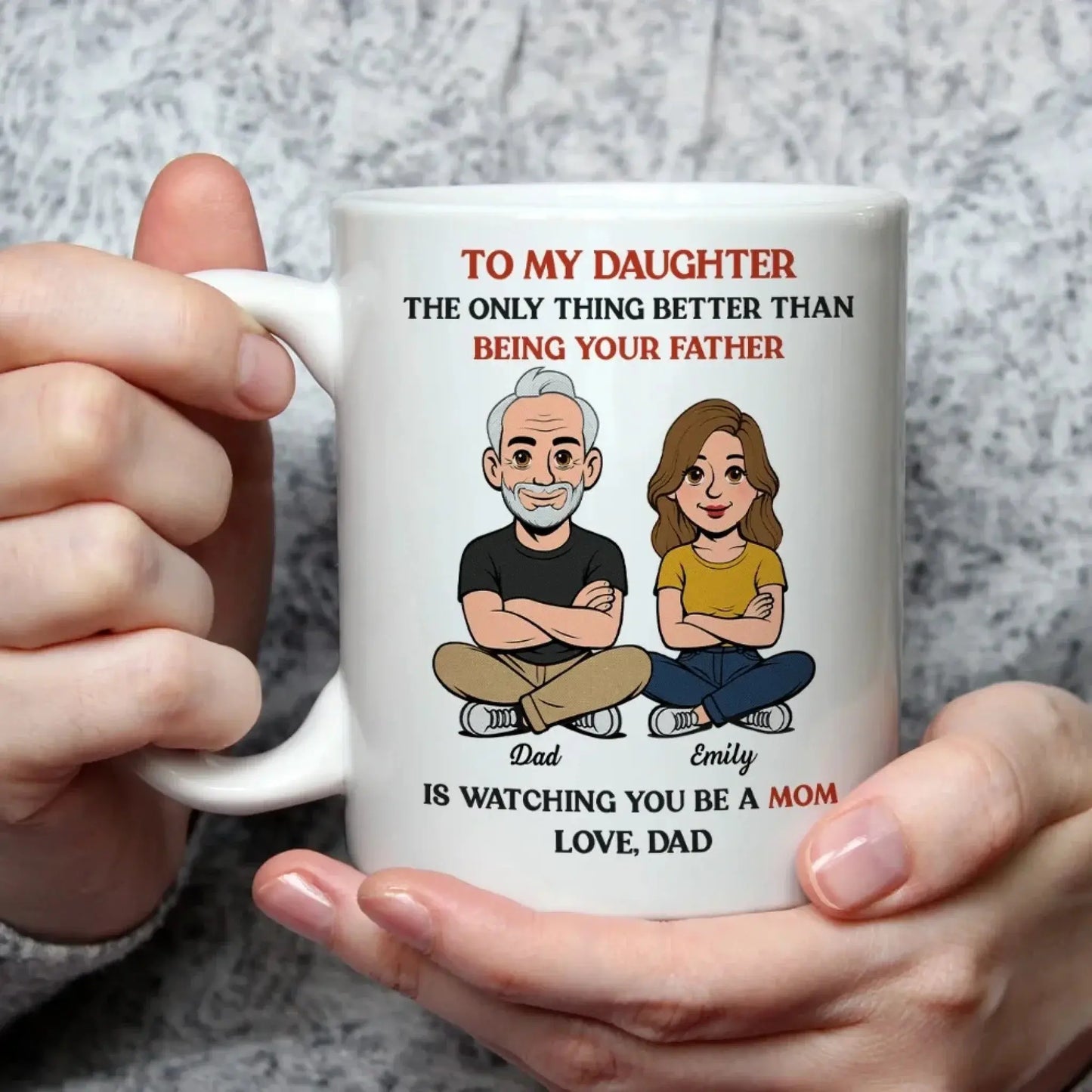 To My Daughter From Dad Retro Style - Personalized Custom Coffee Mug - Gift For Daughter  Ezcustomize