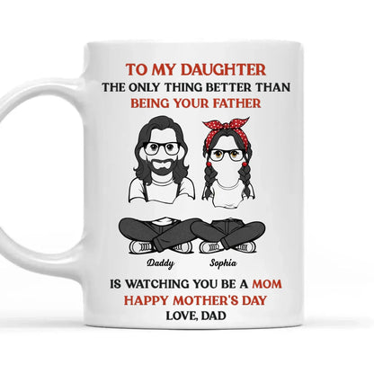 To My Daughter From Dad Retro Style - Personalized Custom Coffee Mug - Gift For Daughter  Ezcustomize