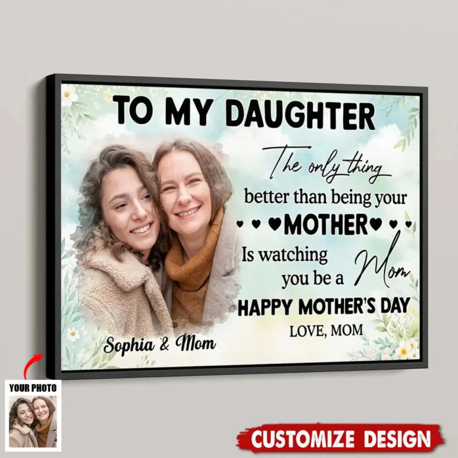 To My Daughter From Mom - Personalized Photo Poster - Mother's Day Gift For Daughter  Ezcustomize