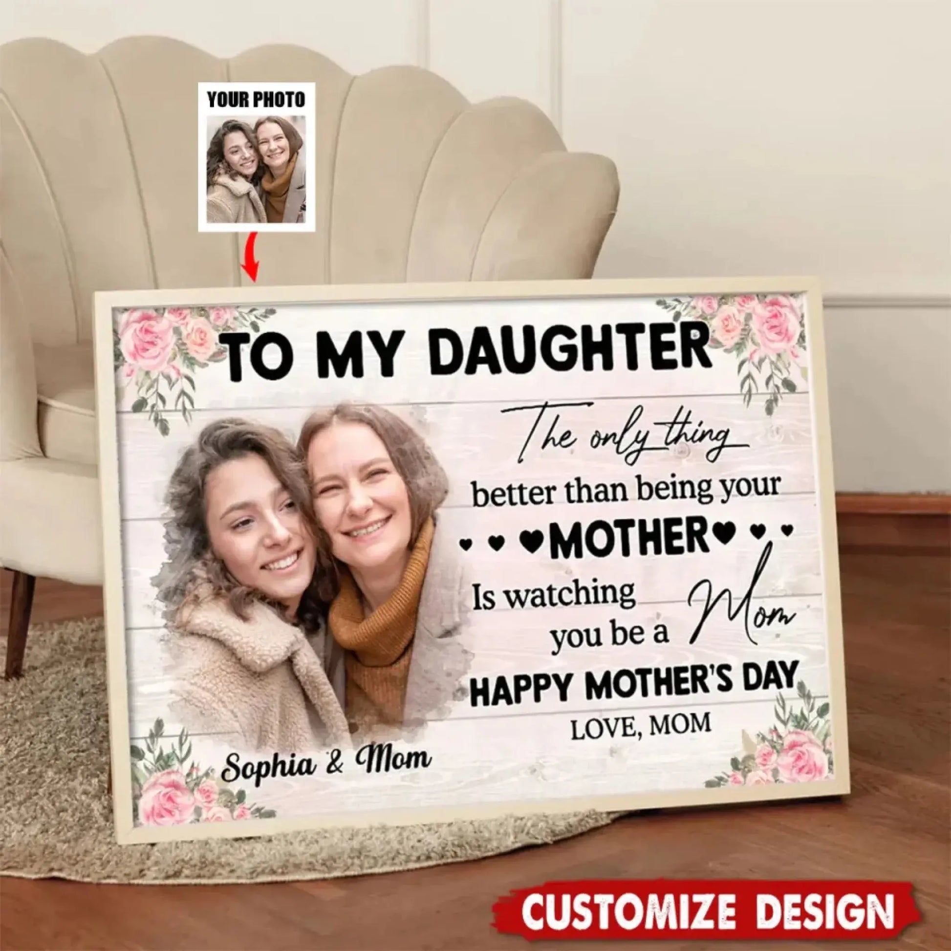 To My Daughter From Mom - Personalized Photo Poster - Mother's Day Gift For Daughter  Ezcustomize
