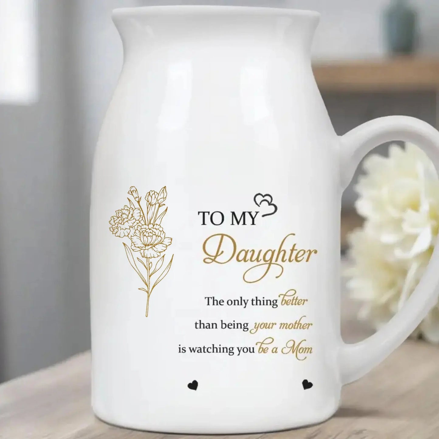 To My Daughter Love From Mom/Dad – Personalized Custom Vase Decor – Heartfelt Gift for Daughters  Ezcustomize