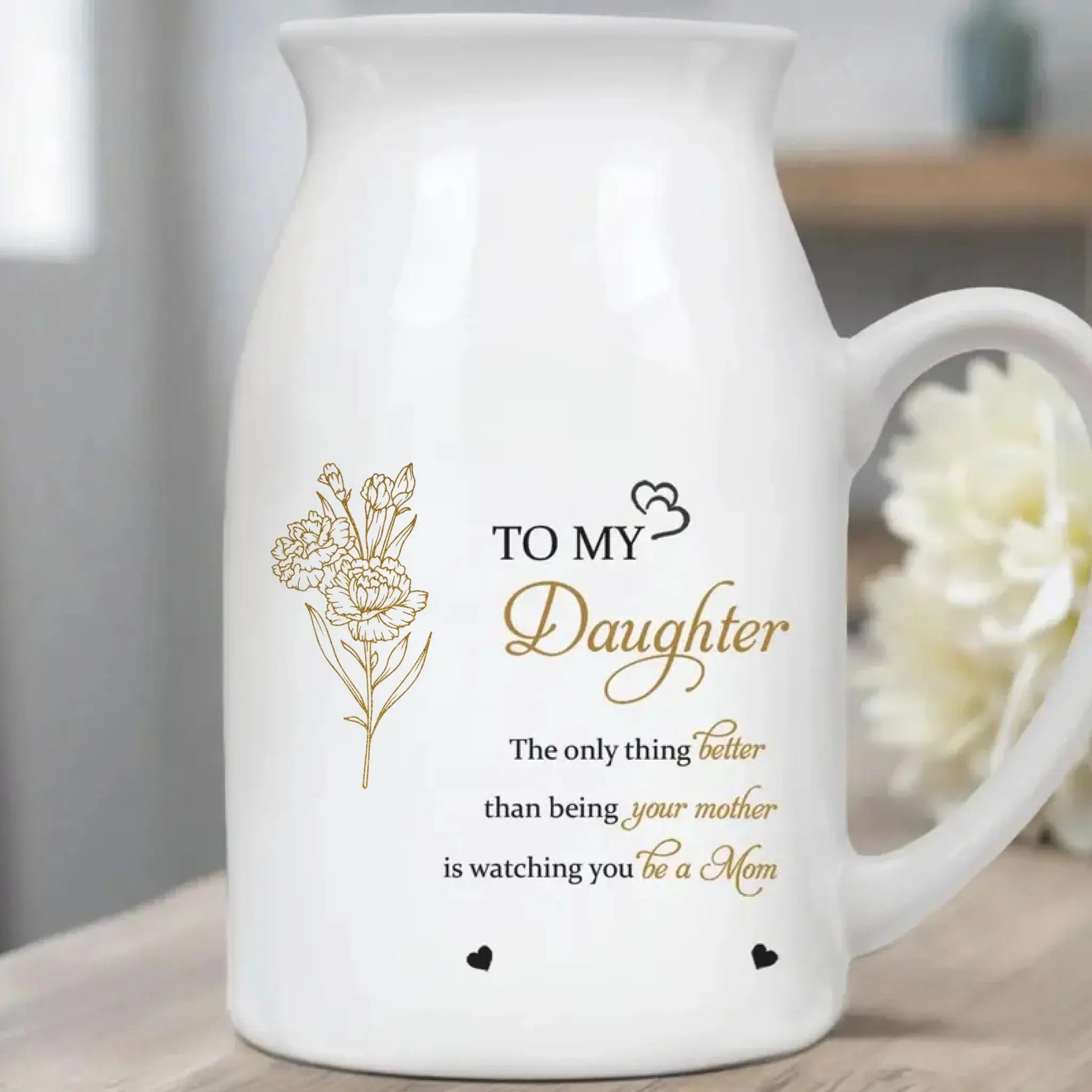To My Daughter Love From Mom/Dad – Personalized Custom Vase Decor – Heartfelt Gift for Daughters  Ezcustomize