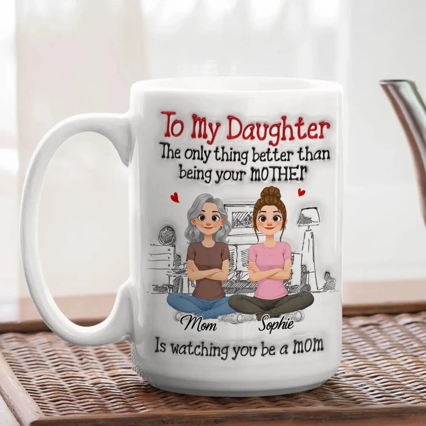 To My Daughter The Only Thing Better Than Being Your Mother Is Watching You Be A Mom - Personalized White Mug - Gift for Daughter, New Mom, Mommy  Ezcustomize