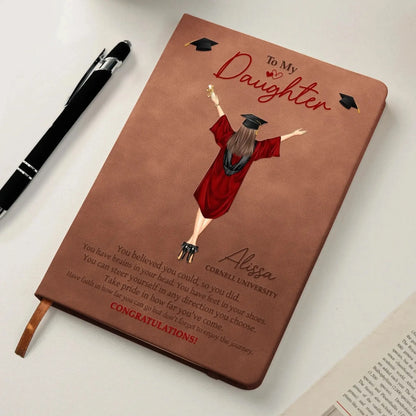 To My Daughter You Believed You Could So You Did – Personalized Leather Journal Notebook – Graduation & New Journey Gift for Daughter or Student  Ezcustomize