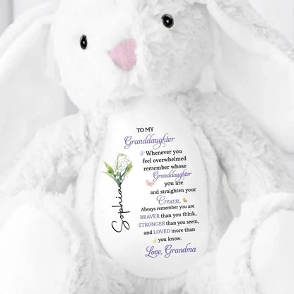 To My Granddaughter/Grandson, Whenever You Feel Overwhelmed - Personalized Stuffed Bunny - Gift For Kids  Ezcustomize