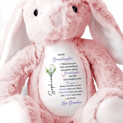 To My Granddaughter/Grandson, Whenever You Feel Overwhelmed - Personalized Stuffed Bunny - Gift For Kids  Ezcustomize