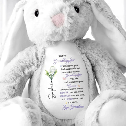 To My Granddaughter/Grandson, Whenever You Feel Overwhelmed - Personalized Stuffed Bunny - Gift For Kids  Ezcustomize