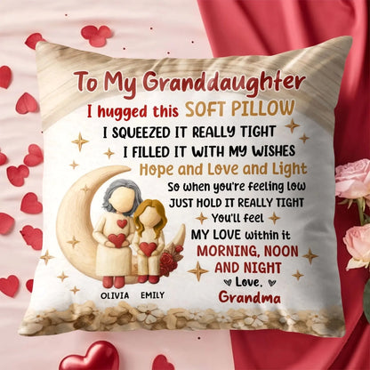 To My Granddaughter Hope and Love and Light - Personalized Custom Moon and Stars Pillow  Ezcustomize