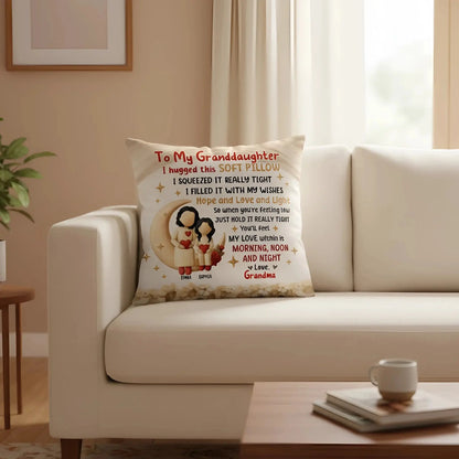 To My Granddaughter Hope and Love and Light - Personalized Custom Moon and Stars Pillow  Ezcustomize