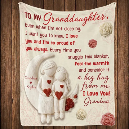 To My Granddaughter Love Message – Personalized Custom Fleece Blanket with Cute Figurine Art – Heartfelt Birthday & Christmas Keepsake Gift for Granddaughter  Ezcustomize