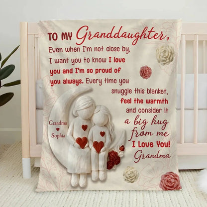 To My Granddaughter Love Message – Personalized Custom Fleece Blanket with Cute Figurine Art – Heartfelt Birthday & Christmas Keepsake Gift for Granddaughter  Ezcustomize