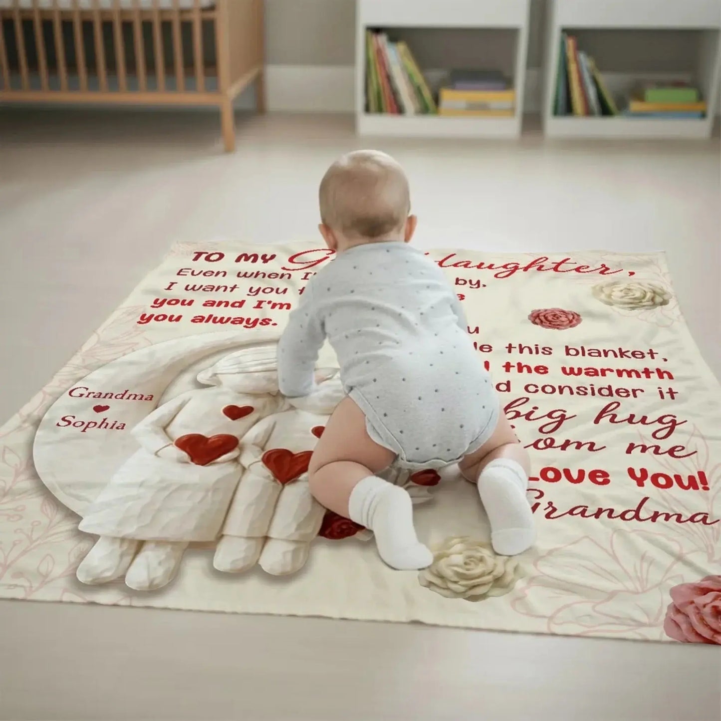 To My Granddaughter Love Message – Personalized Custom Fleece Blanket with Cute Figurine Art – Heartfelt Birthday & Christmas Keepsake Gift for Granddaughter  Ezcustomize