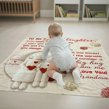 To My Granddaughter Love Message – Personalized Custom Fleece Blanket with Cute Figurine Art – Heartfelt Birthday & Christmas Keepsake Gift for Granddaughter  Ezcustomize