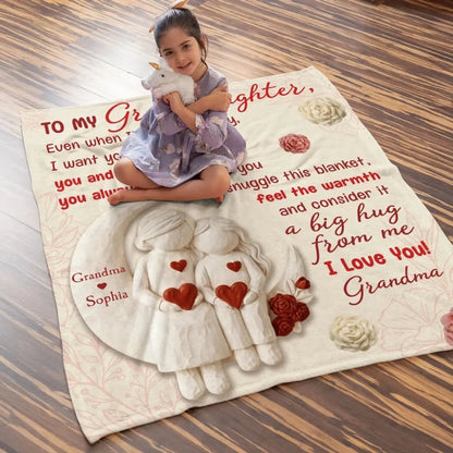 To My Granddaughter Love Message – Personalized Custom Fleece Blanket with Cute Figurine Art – Heartfelt Birthday & Christmas Keepsake Gift for Granddaughter  Ezcustomize