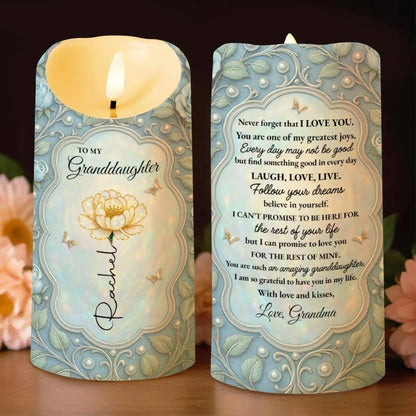 To My Granddaughter Love and Encouragement Rose & Butterflies – Personalized LED Candle Light – Gift for Granddaughter  Ezcustomize