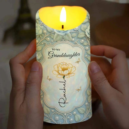 To My Granddaughter Love and Encouragement Rose & Butterflies – Personalized LED Candle Light – Gift for Granddaughter  Ezcustomize