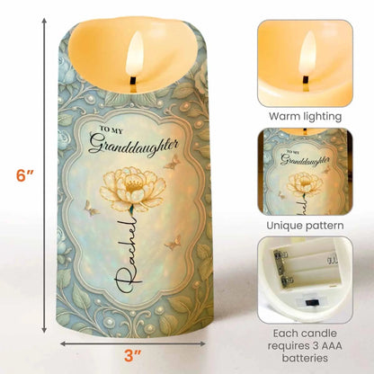 To My Granddaughter Love and Encouragement Rose & Butterflies – Personalized LED Candle Light – Gift for Granddaughter  Ezcustomize