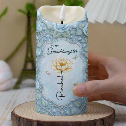 To My Granddaughter Love and Encouragement Rose & Butterflies – Personalized LED Candle Light – Gift for Granddaughter  Ezcustomize