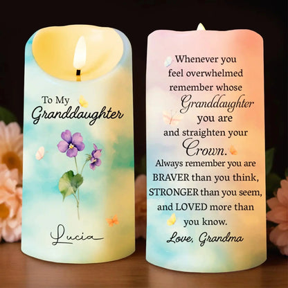 To My Granddaughter - Personalized Custom LED Candle - Gift For Granddaughters  Ezcustomize