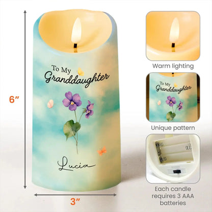 To My Granddaughter - Personalized Custom LED Candle - Gift For Granddaughters  Ezcustomize