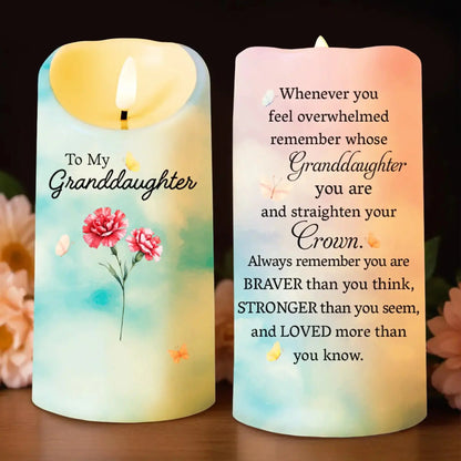 To My Granddaughter - Personalized Custom LED Candle - Gift For Granddaughters  Ezcustomize