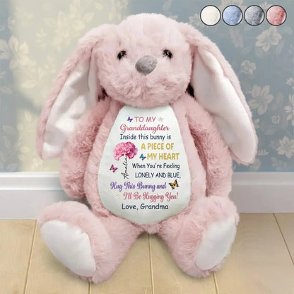 To My Grandkid Hug This Bunny – Personalized Bunny Plush Stuffed Animal – Sweet Birthday, Easter & Keepsake Gift for Grandkids  Ezcustomize