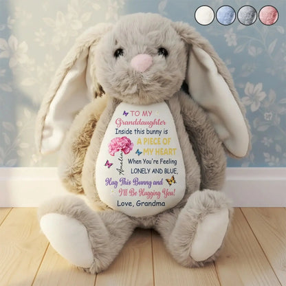 To My Grandkid Hug This Bunny – Personalized Bunny Plush Stuffed Animal – Sweet Birthday, Easter & Keepsake Gift for Grandkids  Ezcustomize