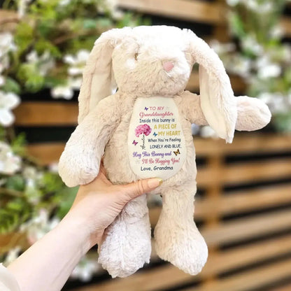 To My Grandkid Hug This Bunny – Personalized Bunny Plush Stuffed Animal – Sweet Birthday, Easter & Keepsake Gift for Grandkids  Ezcustomize