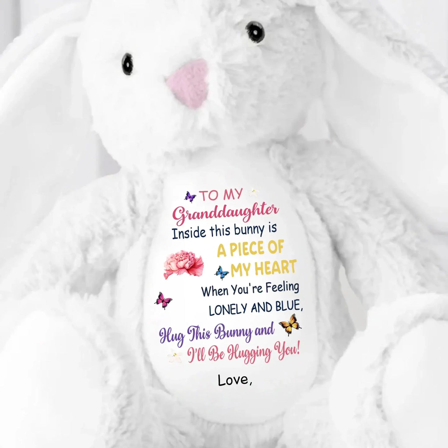 To My Grandkid Hug This Bunny – Personalized Bunny Plush Stuffed Animal – Sweet Birthday, Easter & Keepsake Gift for Grandkids  Ezcustomize