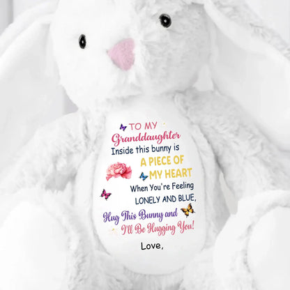 To My Grandkid Hug This Bunny – Personalized Bunny Plush Stuffed Animal – Sweet Birthday, Easter & Keepsake Gift for Grandkids  Ezcustomize