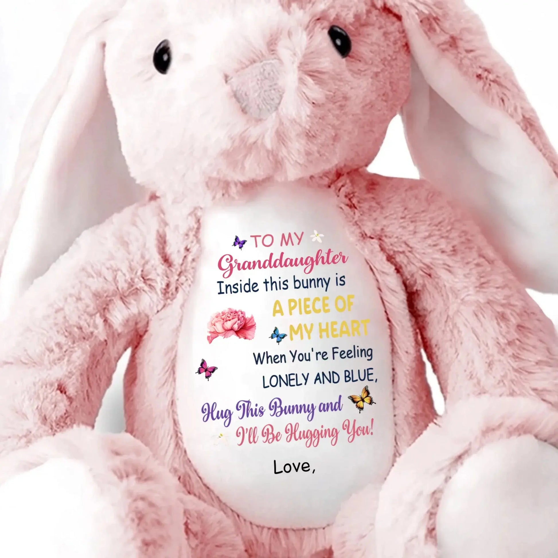 To My Grandkid Hug This Bunny – Personalized Bunny Plush Stuffed Animal – Sweet Birthday, Easter & Keepsake Gift for Grandkids  Ezcustomize