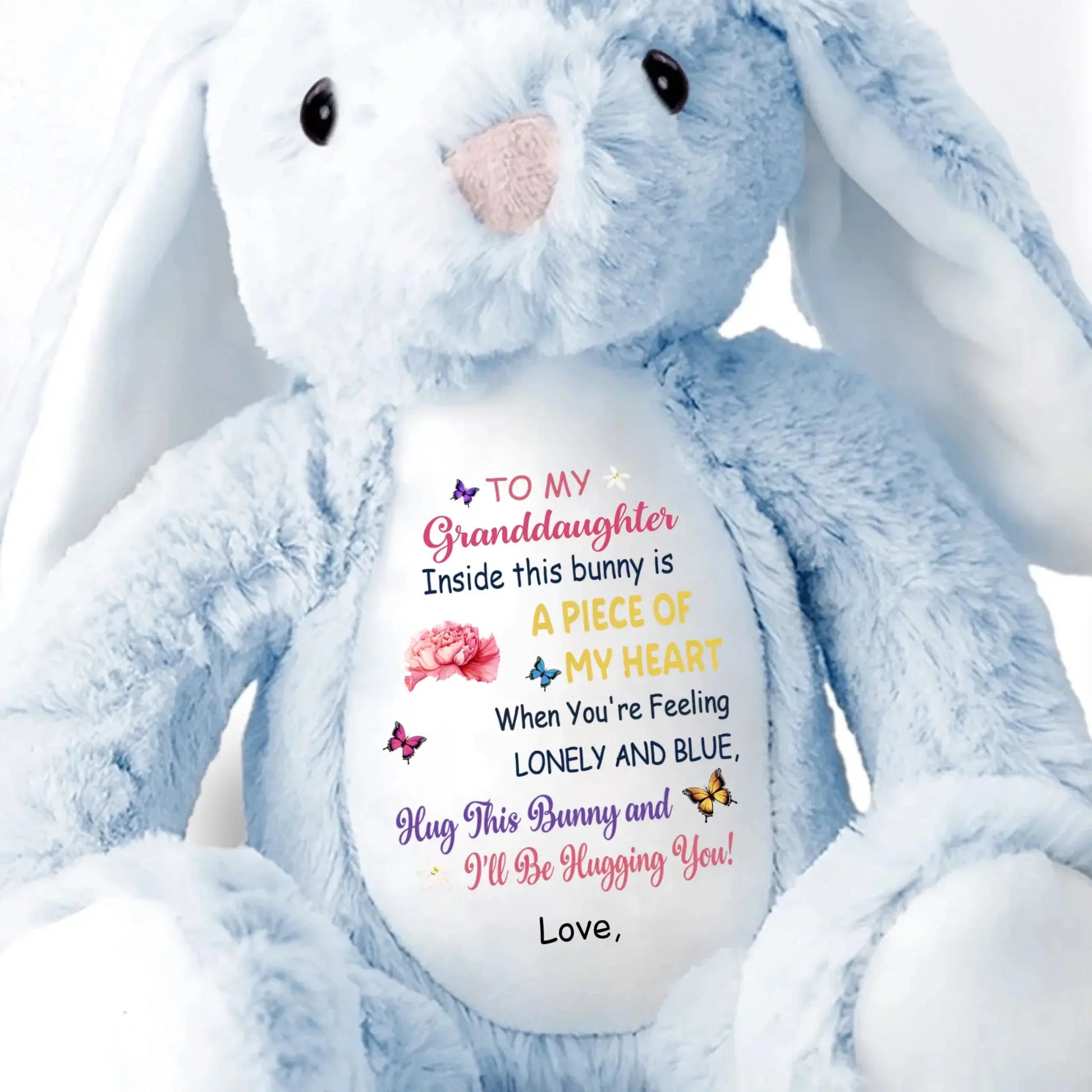 To My Grandkid Hug This Bunny – Personalized Bunny Plush Stuffed Animal – Sweet Birthday, Easter & Keepsake Gift for Grandkids  Ezcustomize