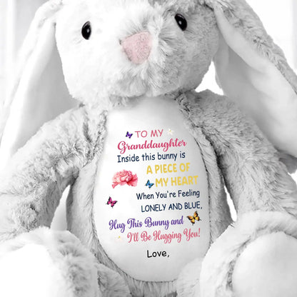 To My Grandkid Hug This Bunny – Personalized Bunny Plush Stuffed Animal – Sweet Birthday, Easter & Keepsake Gift for Grandkids  Ezcustomize