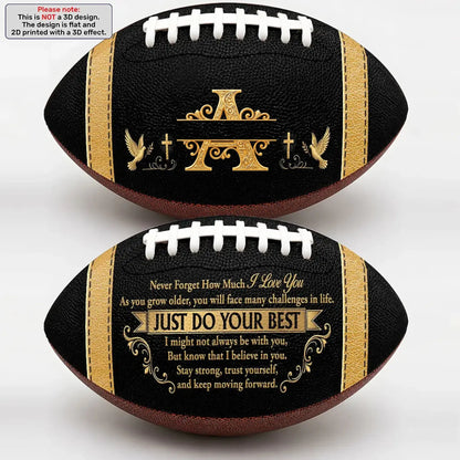 To My Grandson Football – Personalized Custom Football with Name – Inspirational Birthday & Christmas Gift for Grandson from Grandma or Grandpa
