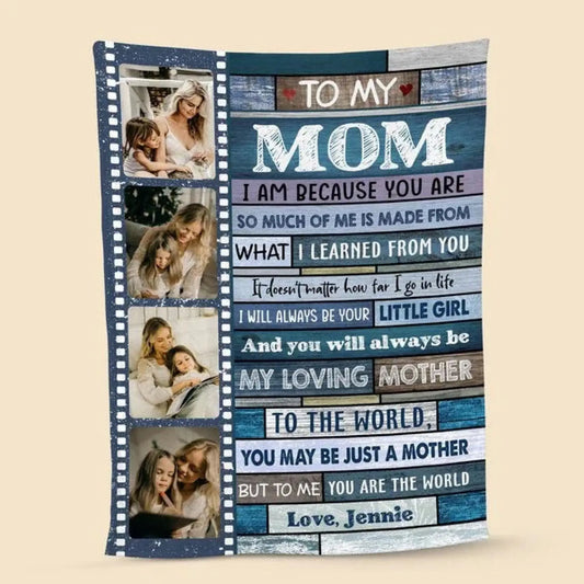 To My Mom Blanket – Personalized Custom Throw – Thoughtful and Cozy Gift for Mother on Mother’s Day or Birthday  Ezcustomize