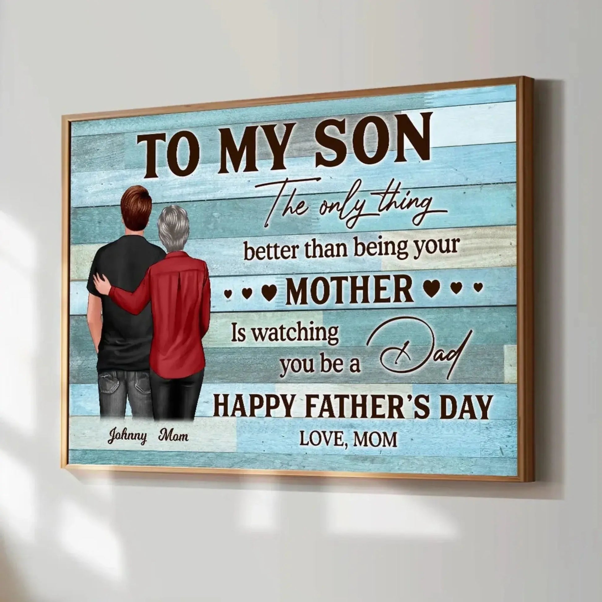 To My Son From Mom – Personalized Poster/Canvas Gift – Heartfelt Father’s Day Gift for Son  Ezcustomize