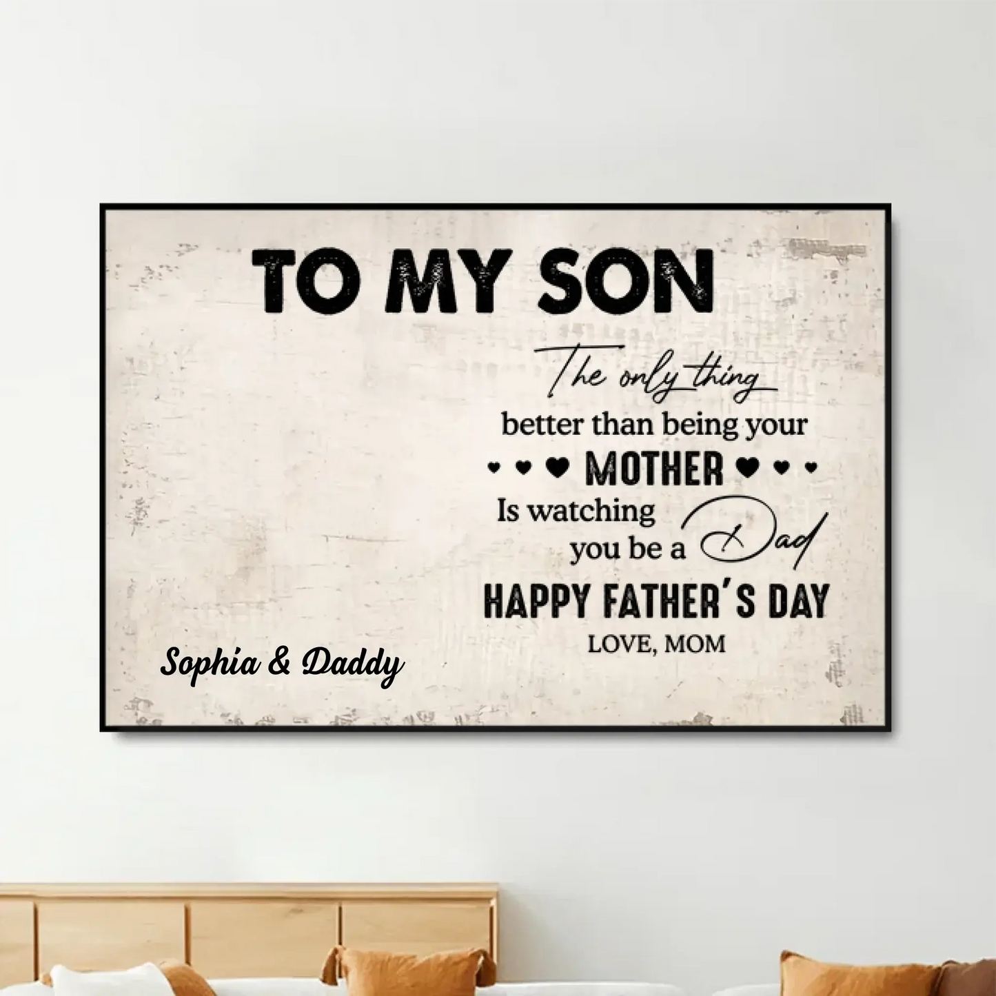 To My Son with Custom Photo – Personalized Poster/Canvas – Heartfelt Father’s Day & Birthday Gift from Mom for Son  Ezcustomize