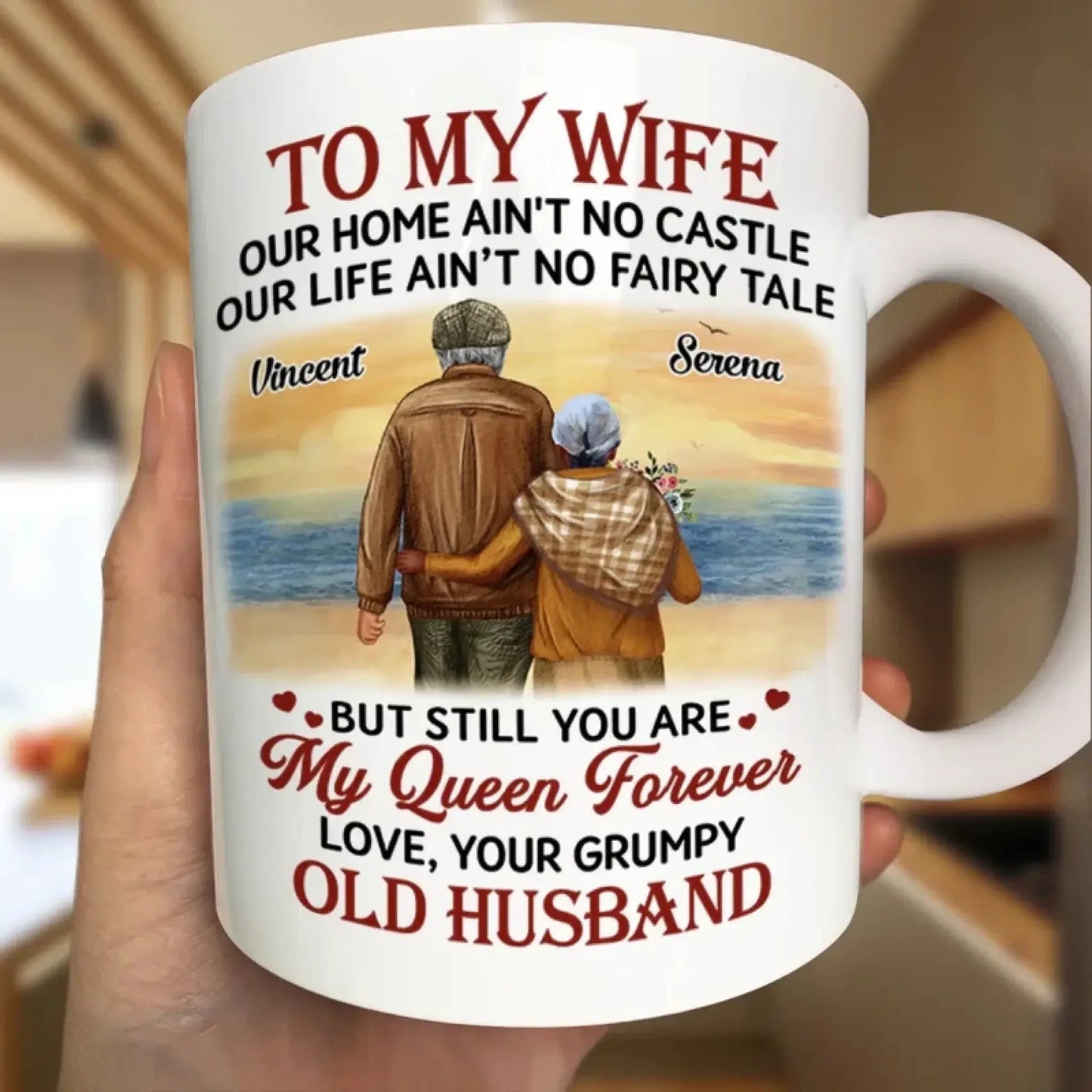 To My Wife Our Home Ain’t No Castle Personalized Mug – Funny Romantic Custom Coffee Cup - Gift for Couples, Husband to Wife  Ezcustomize