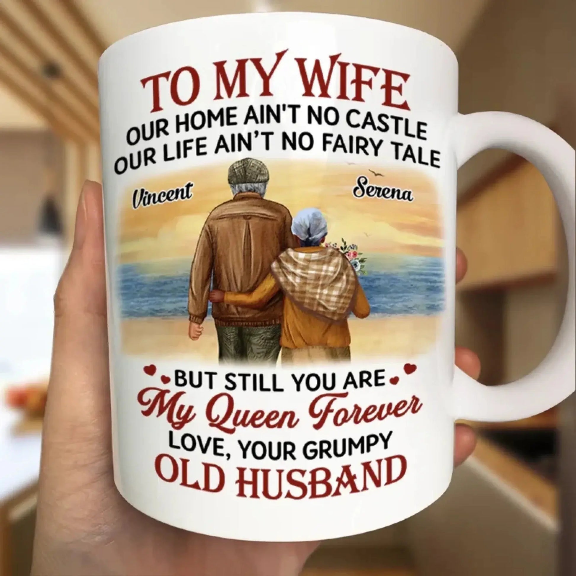 To My Wife Our Home Ain’t No Castle Personalized Mug – Funny Romantic Custom Coffee Cup - Gift for Couples, Husband to Wife  Ezcustomize