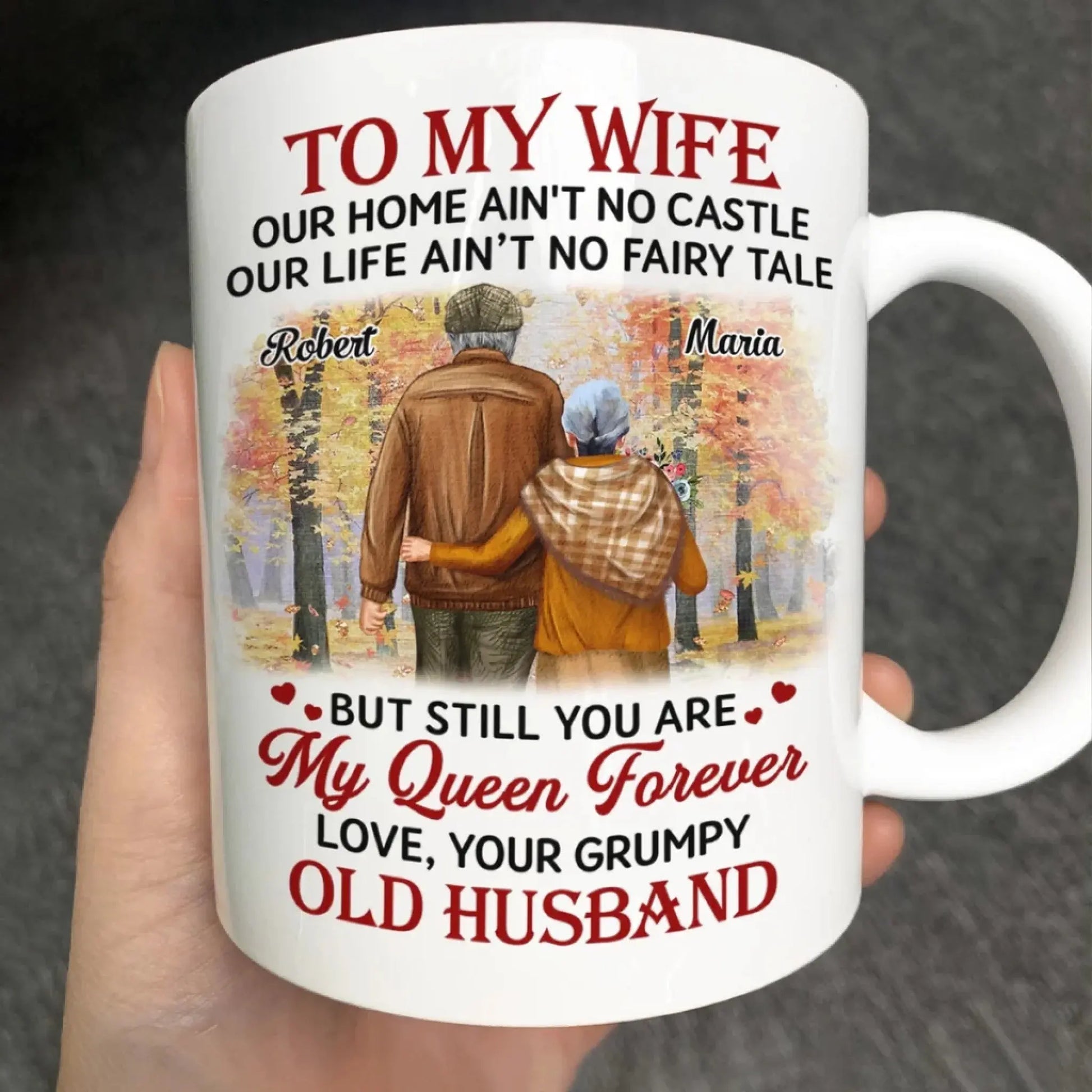 To My Wife Our Home Ain’t No Castle Personalized Mug – Funny Romantic Custom Coffee Cup - Gift for Couples, Husband to Wife  Ezcustomize